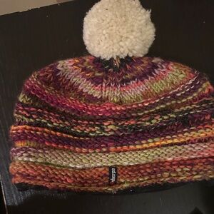 Sherpa Vibrant Knit Beanie with Cream Pom-Pom